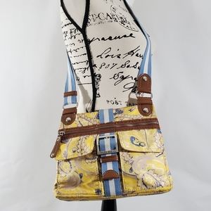 Tyler Rodan Crossbody Bag Yellow Blue Paisley Fab